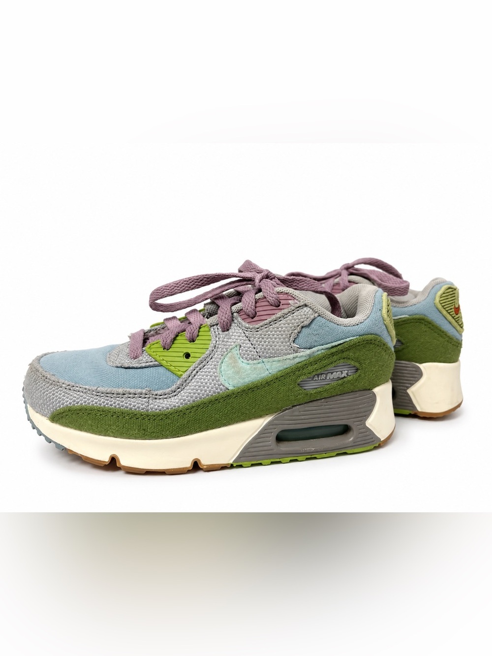 Nike Air Max 90 SE DQ4016-400 Youth Size 1Y Shoes Sun Club Kids Blue Gray